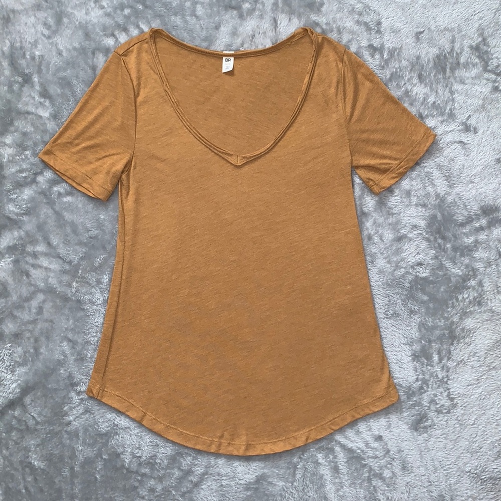 BP Dark Mustard Yellow V Neck Tee